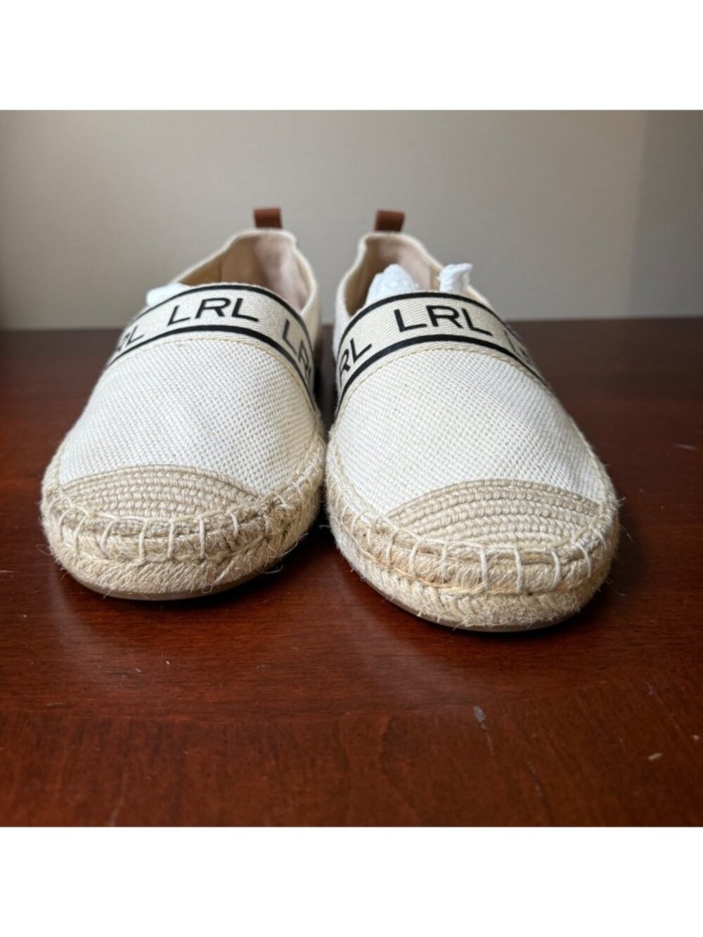 Lauren Ralph Lauren Beige Canvas Espadrilles Slip-On Shoes Size 7.5 - Picture 2 of 9